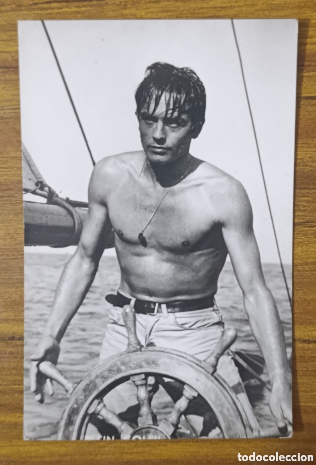 Postales: Postal original Alain Delon - Pel&iacute;cula &rdquo;A pleno sol&rdquo; (1961)