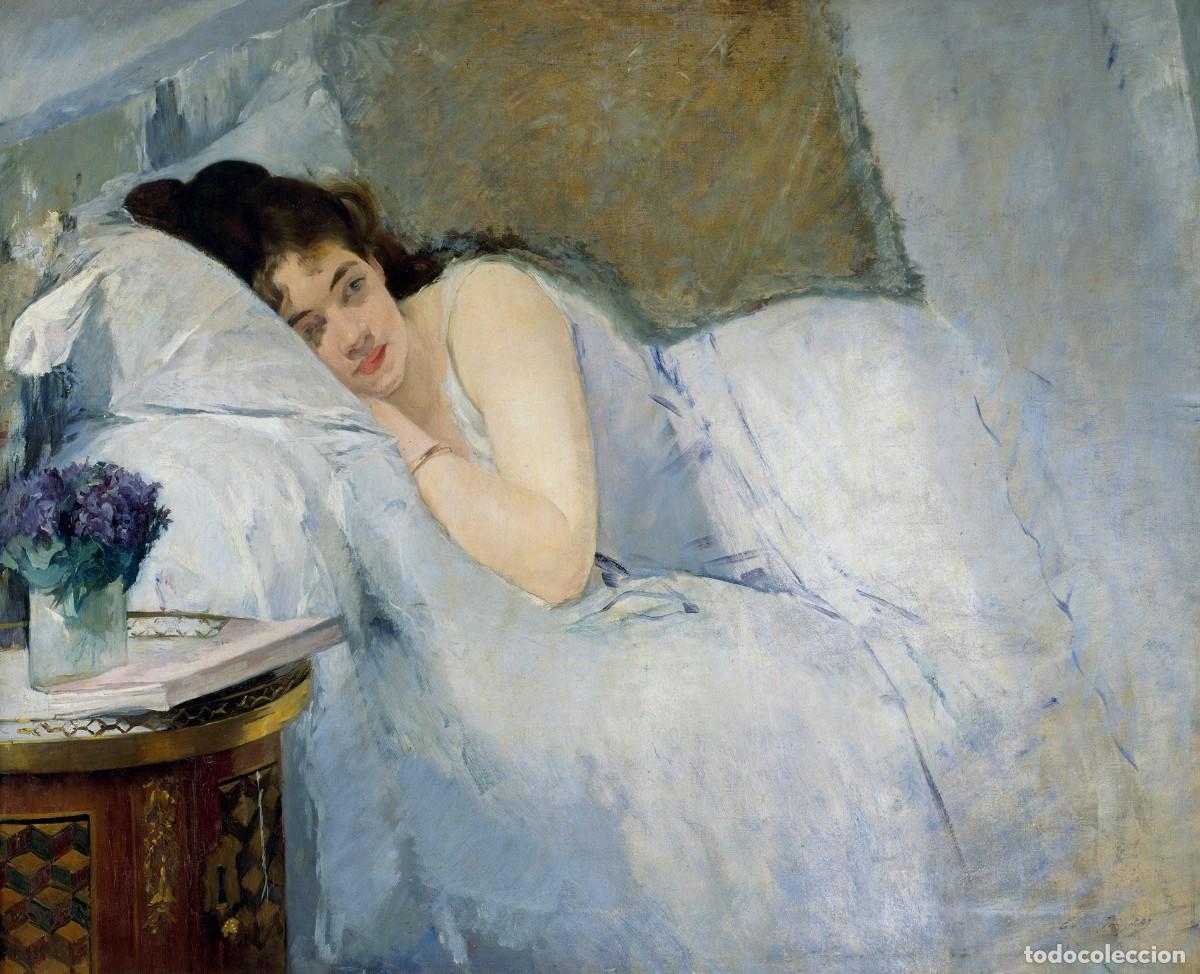 Postales: Postal del cuadro Le R&eacute;veil, de Eva Gonzal&egrave;s. Tema: Pintura, Arte, El Despertar.