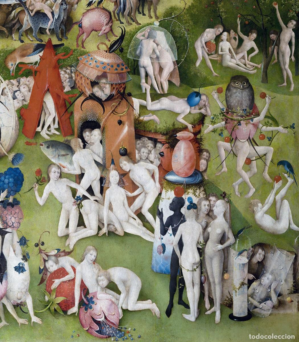 Postales: Postal de Frutos, Cuerpos y Quimeras (detalle del cuadro El Jard&iacute;n de las Delicias) de El Bosco Arte