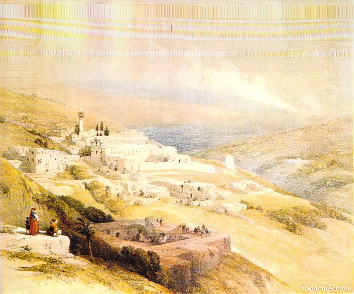 Postales: Postal de la Vista de Nazaret seg&uacute;n Litograf&iacute;a de David Roberts