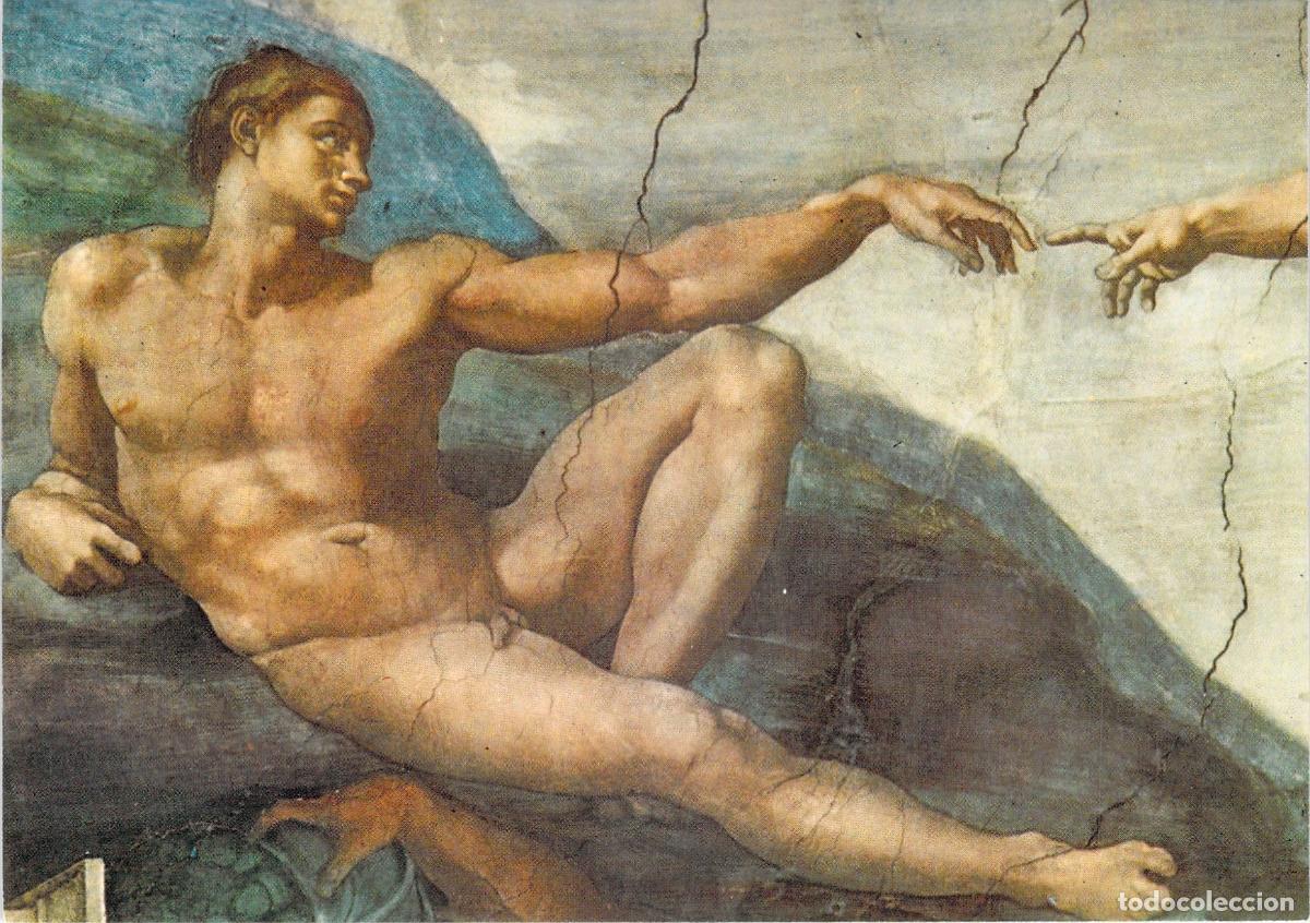 Postales: Postal Capilla Sixtina La Creaci&oacute;n del Hombre de Miguel &Aacute;ngel Vaticano