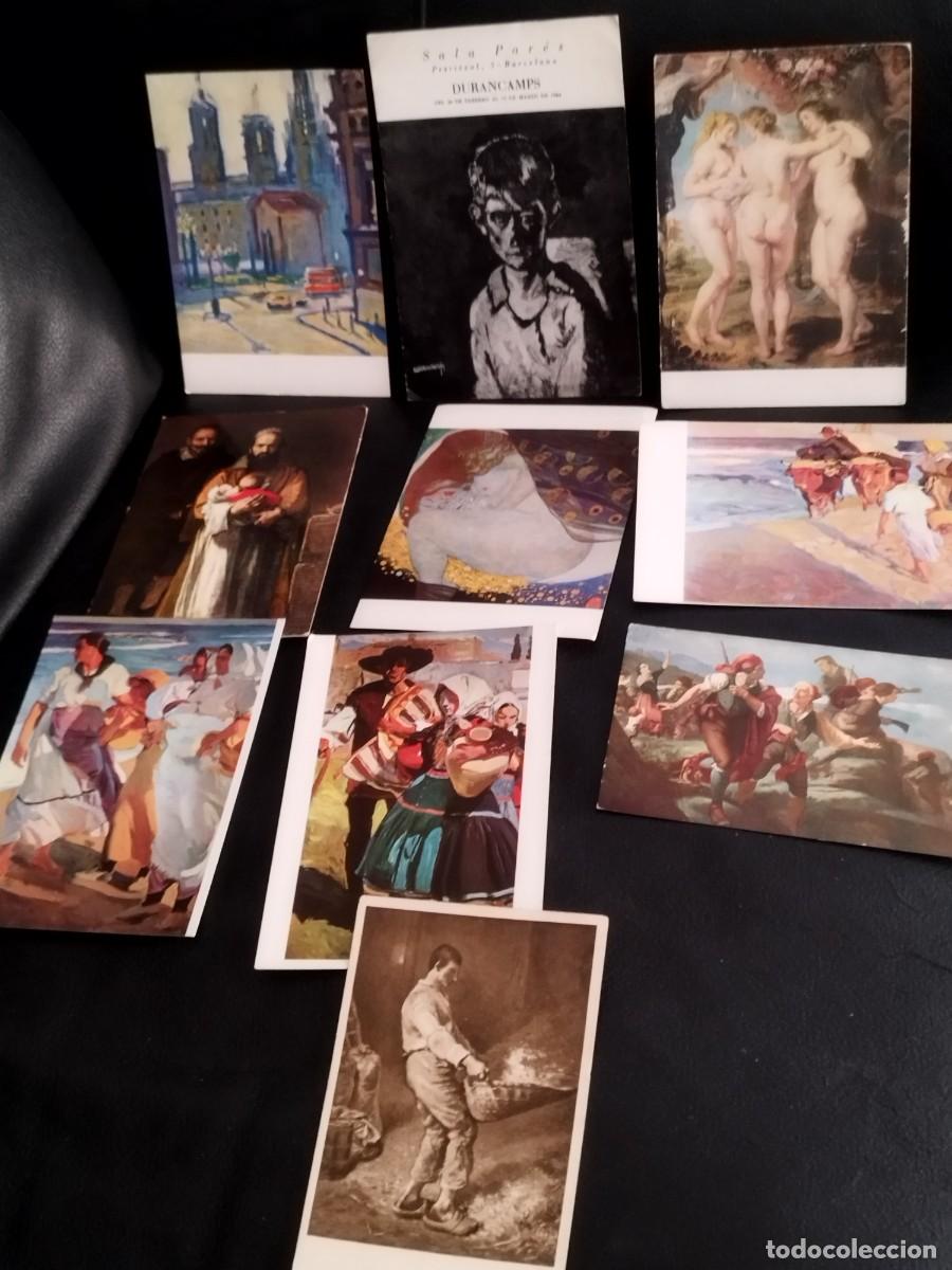 Postales: Lote de 9 tarjetas postales y un folleto Sala Par&eacute;s. De museo, salas de arte. Pintura, cuadro.