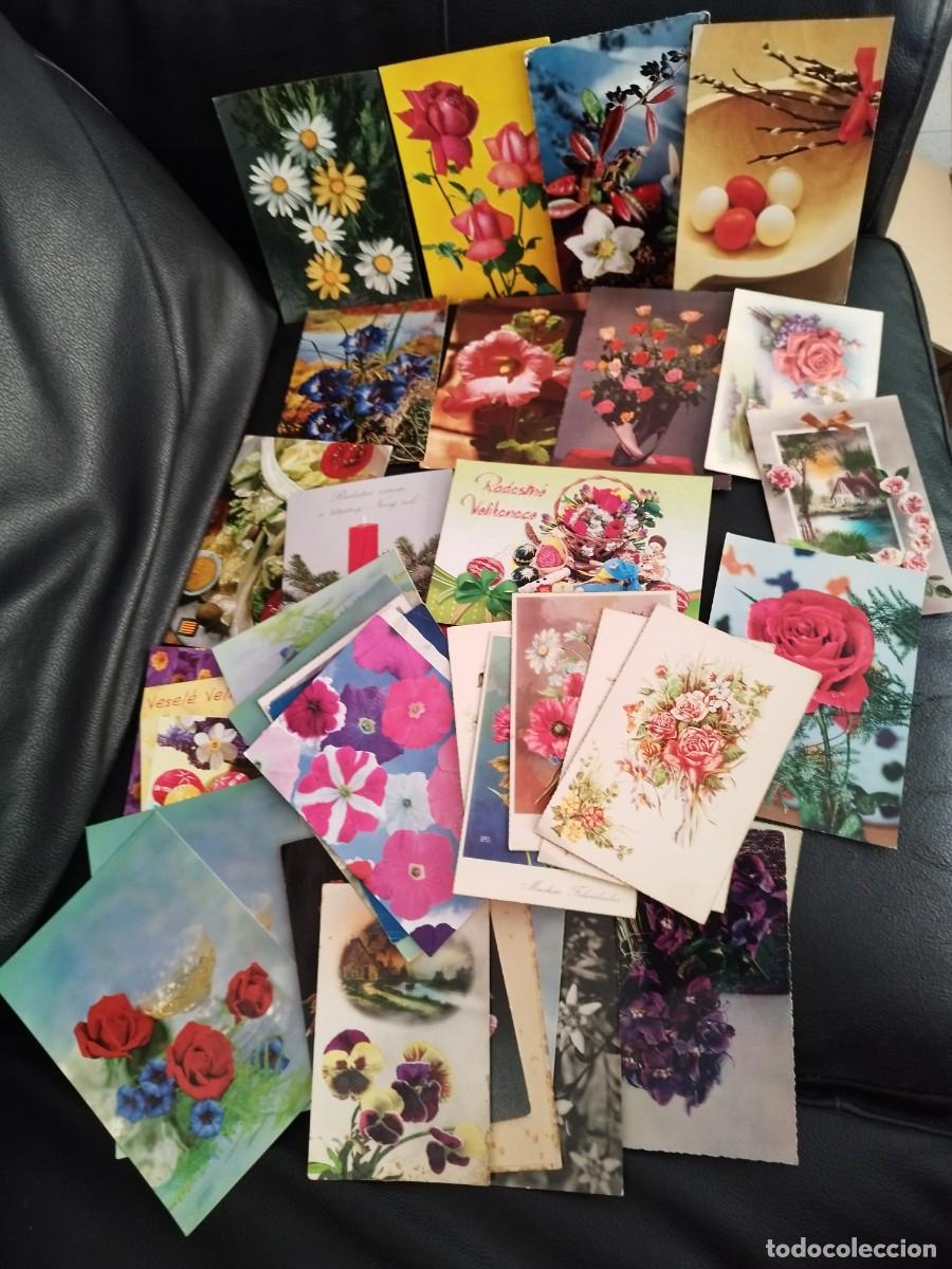 Postales: Lote de 37 antiguas tarjetas postales de flores.