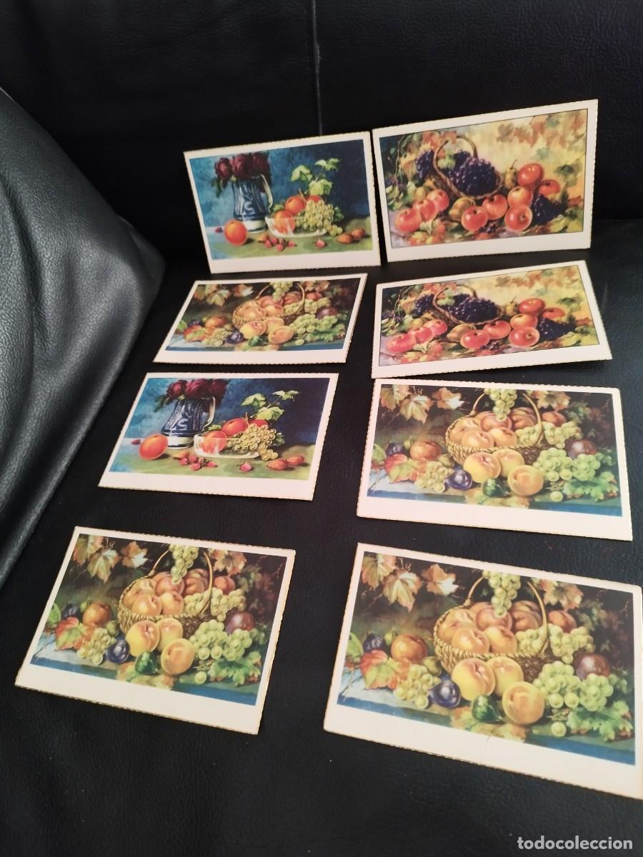 Postales: Lote de 8 tarjetas postales, bodegones que representan cestas de frutas. Cuadro, arte, pintura.