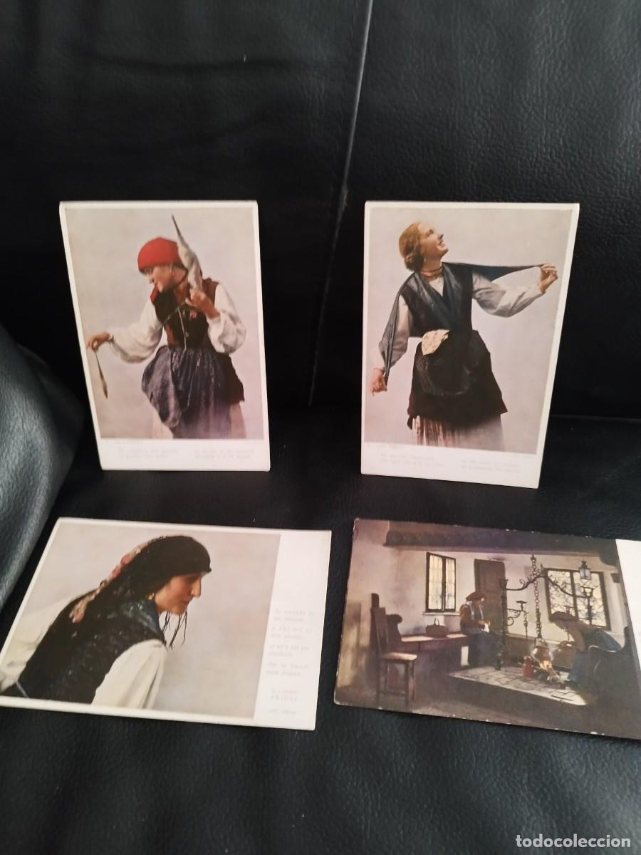 Postales: Coleccion 5 tarjetas postales italianas. Mujer vestida regional. La panarie, vietata.
