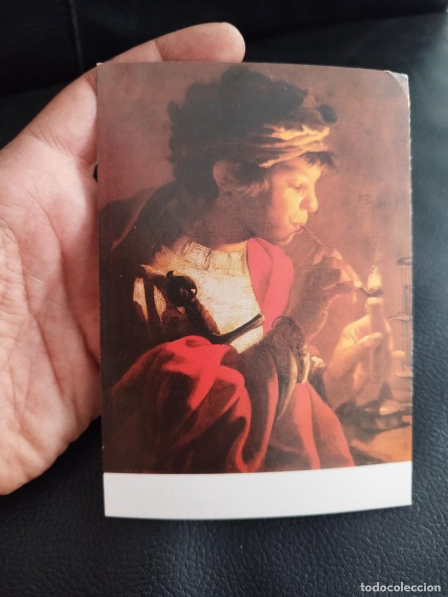 Postais: Tarjeta postal reproducci&oacute;n, de ni&ntilde;o encendiendo una pipa. Hendrick Terbrugghen.