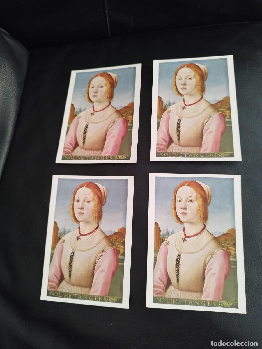 Cartes Postales: 4 tarjetas postales del museo de Berl&iacute;n. Preproducci&oacute;n, retrato de una muchacha. Lorenzo Di Credi.