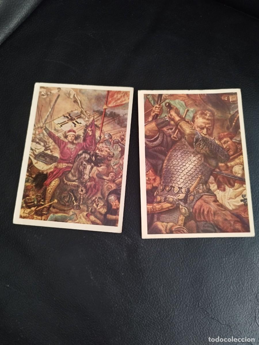 Postales: 2 tarjetas postales La batalla de Grunwald, Jan Matejko. Batalla de Grunwald, Jan Matejko. Narodowe.