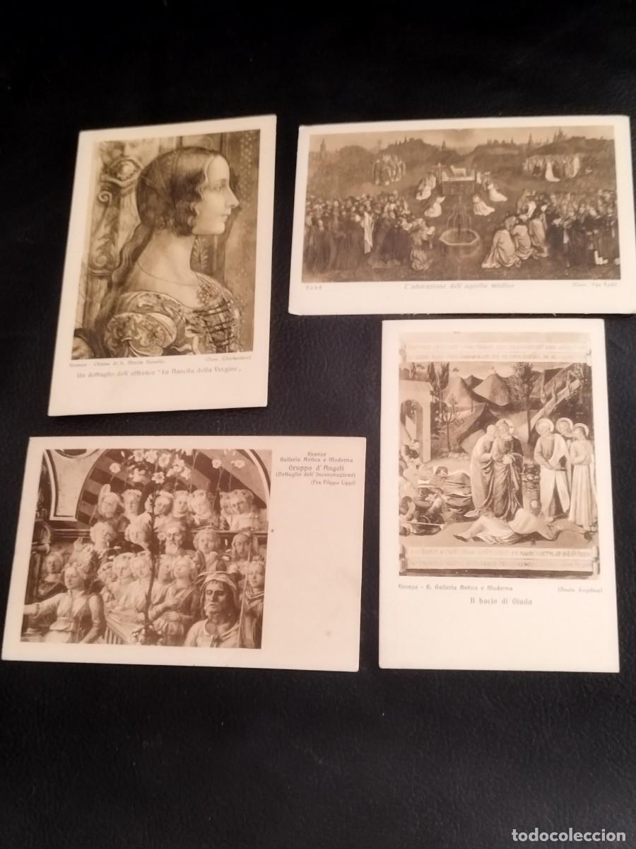 Postales: 4 tarjetas postales reproduccione. La Nascita della Vergine, Domenico Ghirlandaio. El beso de judas.