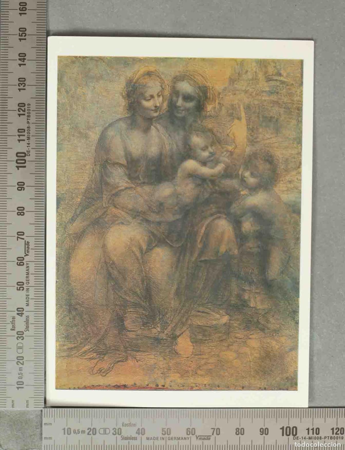 Cartes Postales: POSTAL. La Virgen y el Ni&ntilde;o con Santa Ana y San Juan Bautista - Leonardo da Vinci