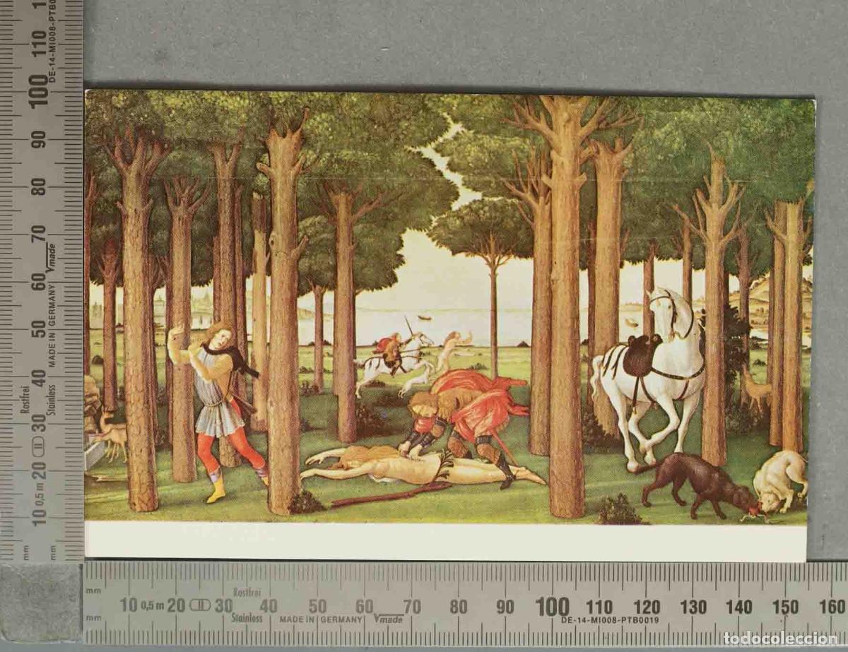 Postales: POSTAL. Historia de Nastagio degli Onesti - Sandro Botticelli