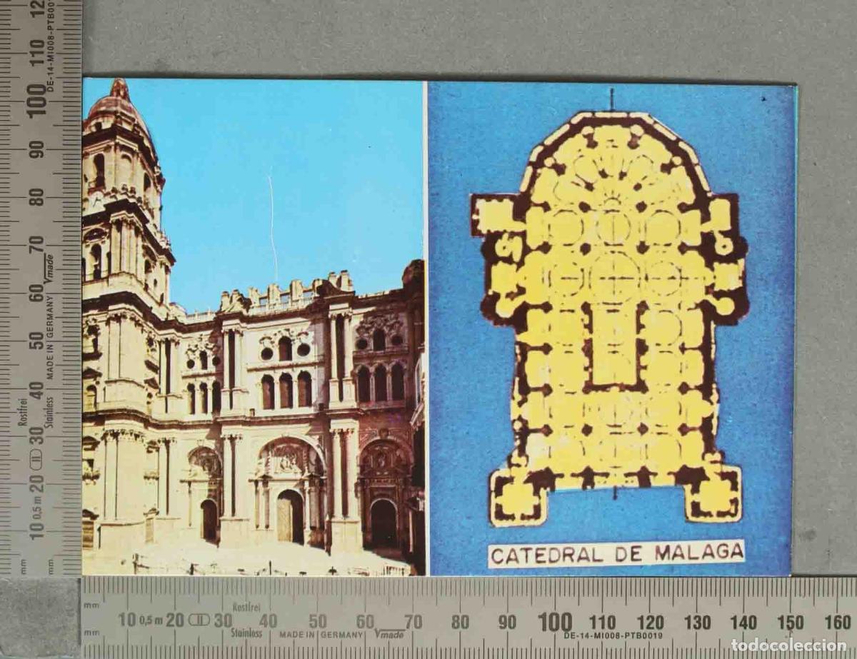 Postales: POSTAL. Catedral de M&aacute;laga - Planta y fachada
