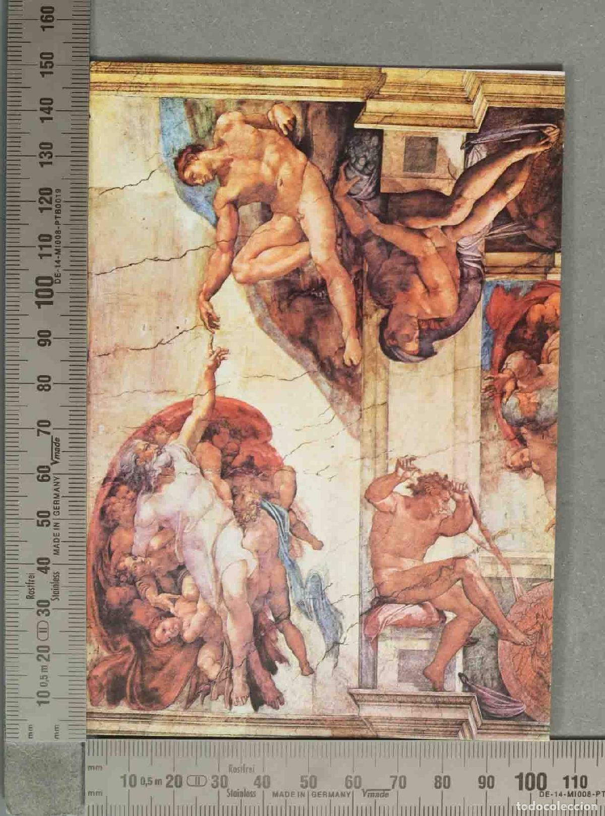 Postales: POSTAL. Arte Renacimiento - Miguel &Aacute;ngel - Capilla Sixtina - Fragmento de la Creaci&oacute;n del Hombre