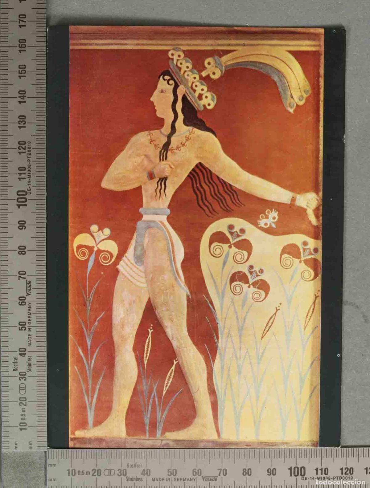 Postales: POSTAL. Rey-Sacerdote o Pr&iacute;ncipe de los Lirios - Palacio de Knossos - Arte Minoico
