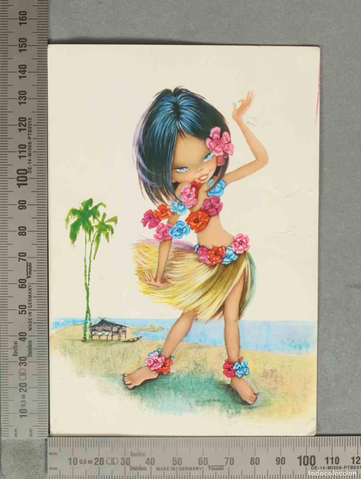 Postales: POSTAL. Bailarina hula - Walter - Vintage