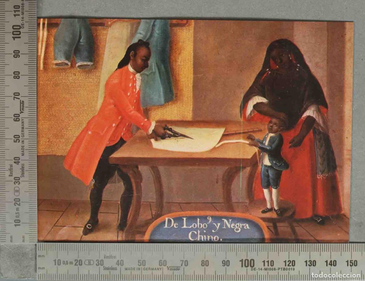 Cartes Postales: POSTAL. De lobo y negra, chino - Pintura de castas - Museo de Am&eacute;rica