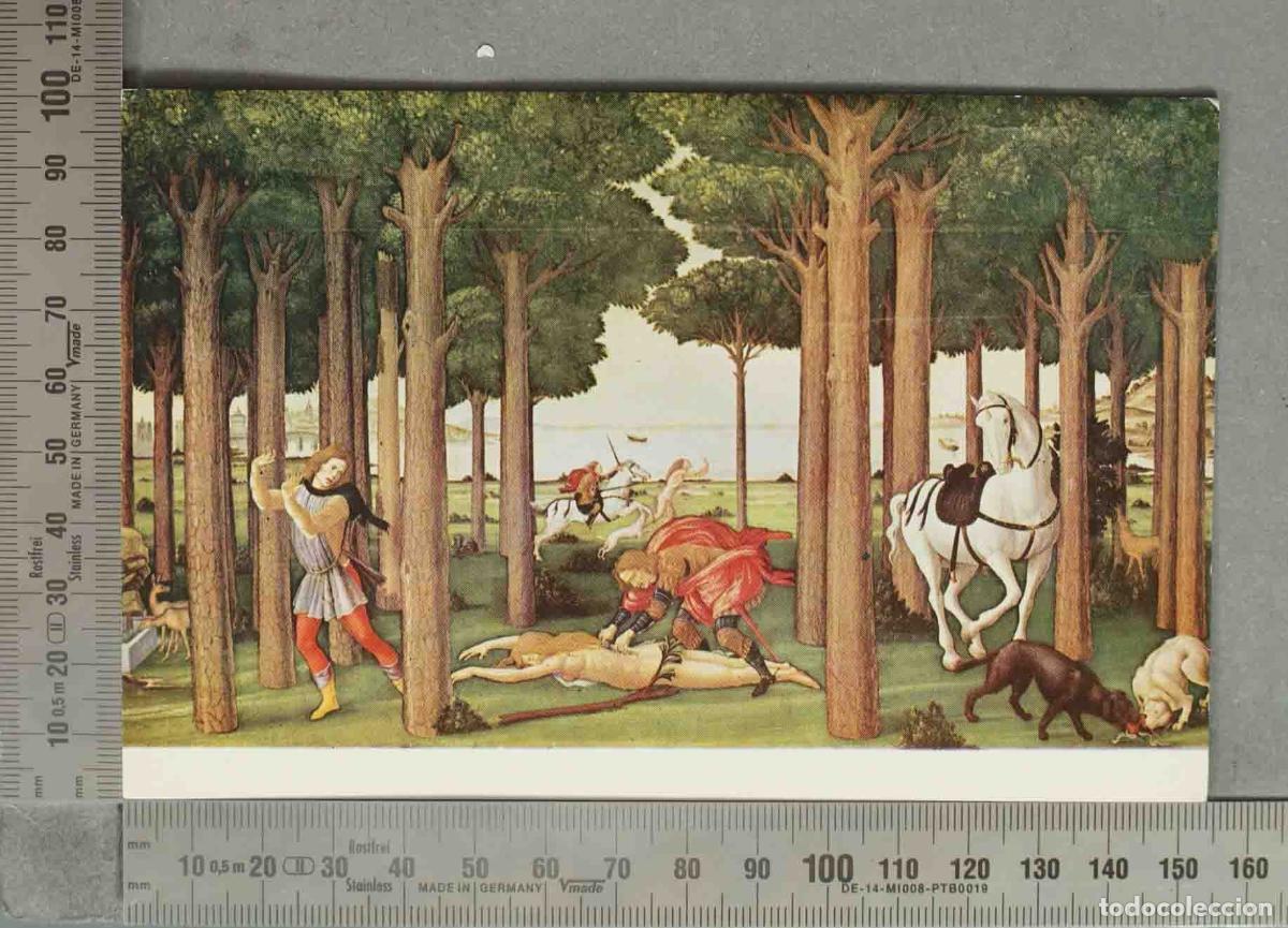 Cartes Postales: POSTAL. La historia de Nastagio degli Onesti - Sandro Botticelli - Pintura sobre tabla