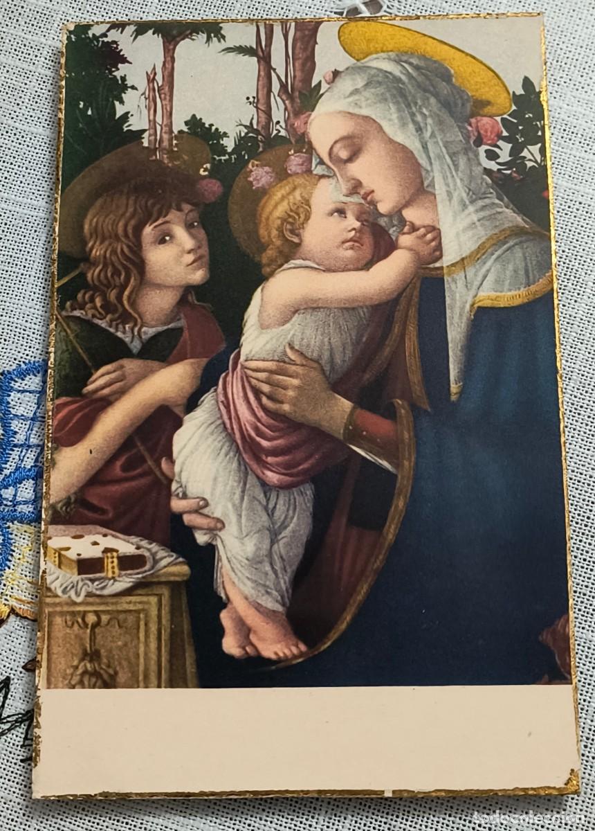 Postales: POSTAL ARTE RELIGIOSO | LA VIRGEN CON EL NI&Ntilde;O Y SAN JUAN - BOTTICELLI