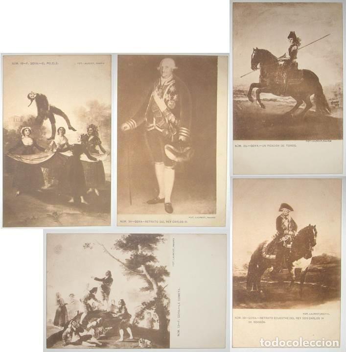 Postales: LOTE 5 POSTALES DE CUADROS DE GOYA. FOTO LAURENT. SIN CIRCULAR NI DIVIDIR.