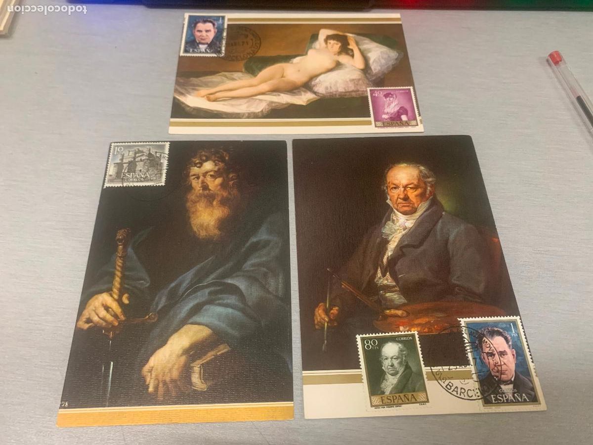Postales: LA MAJA DESNUDA, VICENTE L&Oacute;PEZ, RUBENS / LOTE 3 POSTALES MUSEO DEL PRADO / ESCUDO DE ORO