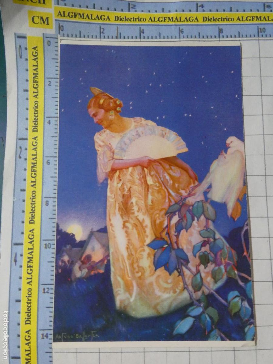 Postales: POSTAL DE ARTE PINTURA. A&Ntilde;OS 50. ACUARELAS DE ARTURO BALLESTER. MUJER ABANICO VALENCIA. 2468