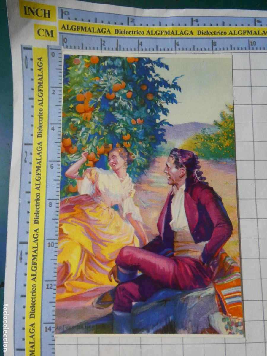 Postales: POSTAL DE ARTE PINTURA. A&Ntilde;OS 50. ACUARELAS DE ARTURO BALLESTER. IDILIO NARANJOS VALENCIA. 2469