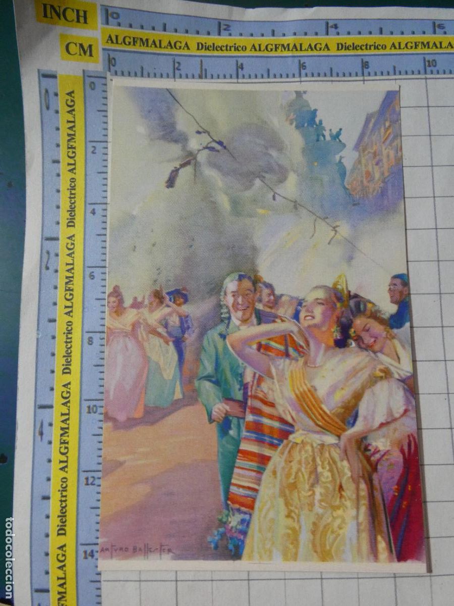 Postales: POSTAL DE ARTE PINTURA. A&Ntilde;OS 50. ACUARELAS DE ARTURO BALLESTER. LA TRACA FALLERA VALENCIA. 2472