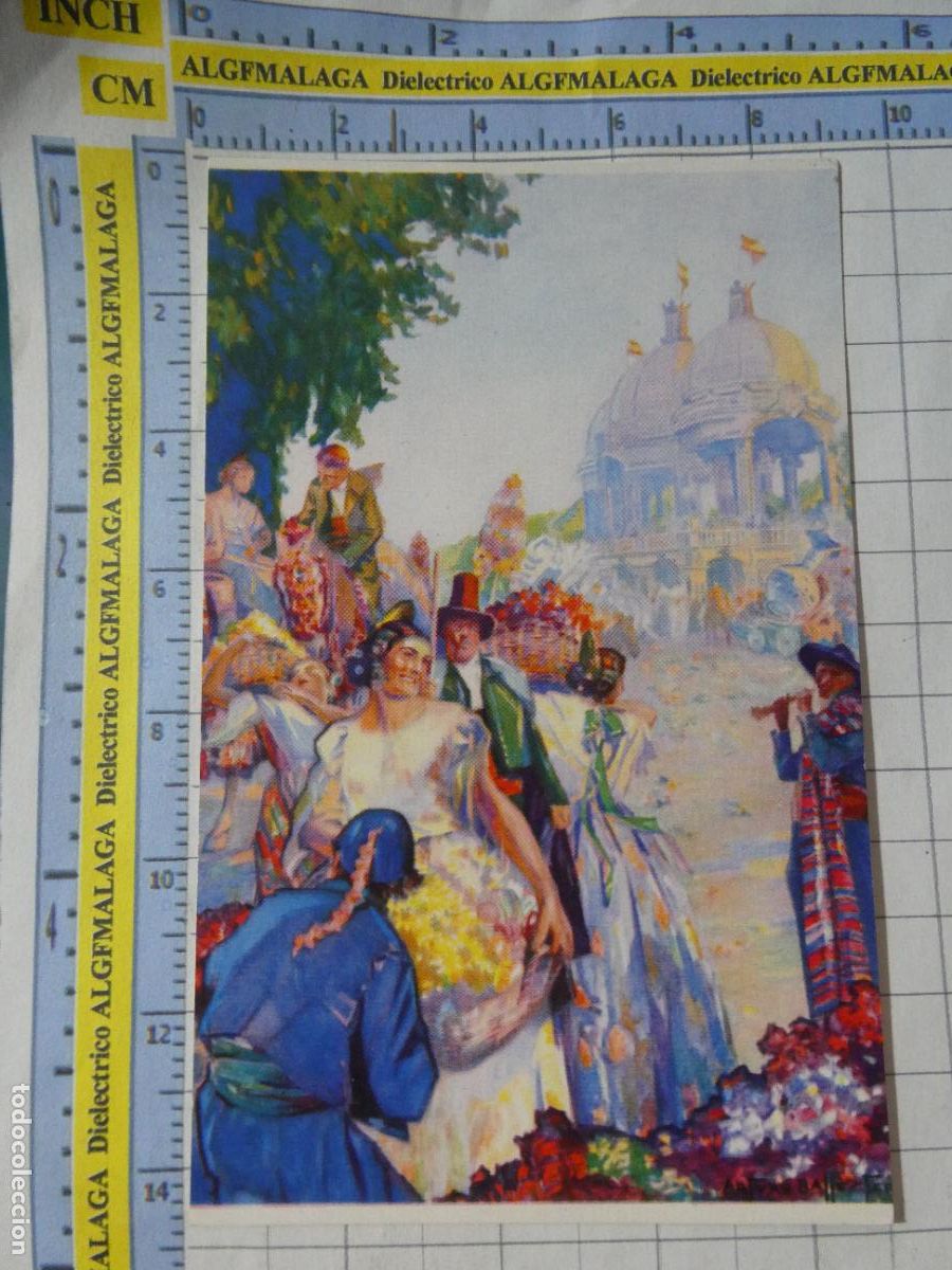 Postales: POSTAL DE ARTE PINTURA. A&Ntilde;OS 50. ACUARELAS DE ARTURO BALLESTER. BATALLA FLORES VALENCIA. 2473