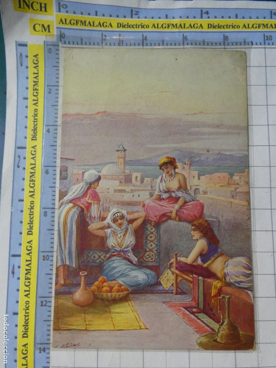 Postales: POSTAL DE ARTE PINTURA. A&Ntilde;OS 30 50. MUJERES SEMI DESNUDAS ESTILO MARRUECOS EGIPTO ARGELIA. 2476