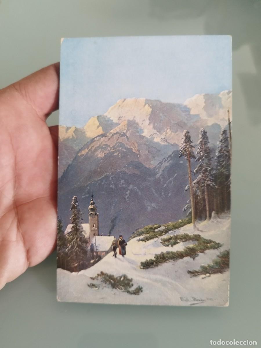Postales: Tarjeta postal repro. Winter, Mutter und Kind&rdquo; (Invierno, Madre e Hijo), pintor alpino A. M&uuml;ller.