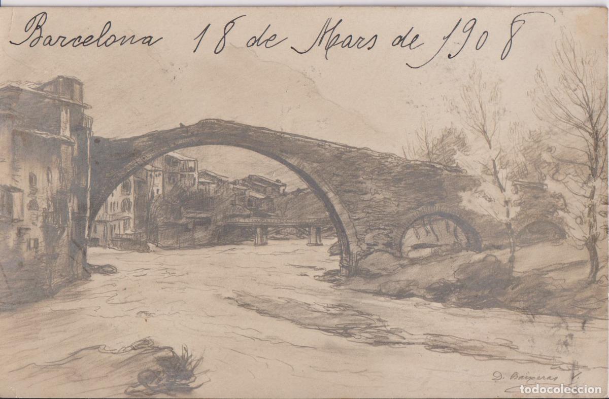 Postales: POSTAL DE LA OBRA DE BAIXERAS, PUENTE - CIRCULADA 1908