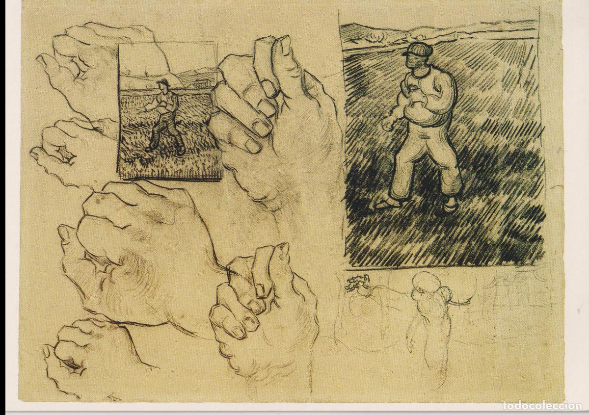 Postales: POSTAL DE LA OBRA DE VINCENT VAN GOGH, BOCETOS CON DOS SEMBRADORES &ndash; VAN GOGH MUSEUM &ndash; S/C