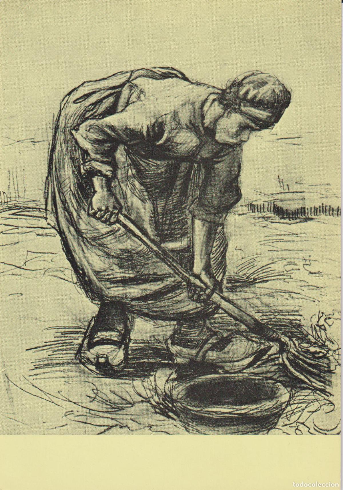 Postales: POSTAL DE LA OBRA DE VAN GOGH, FEMME ARRACHANT DES POMMES DE TERRE (1886) &ndash; EDITION RIJKSMUSEUM 1251