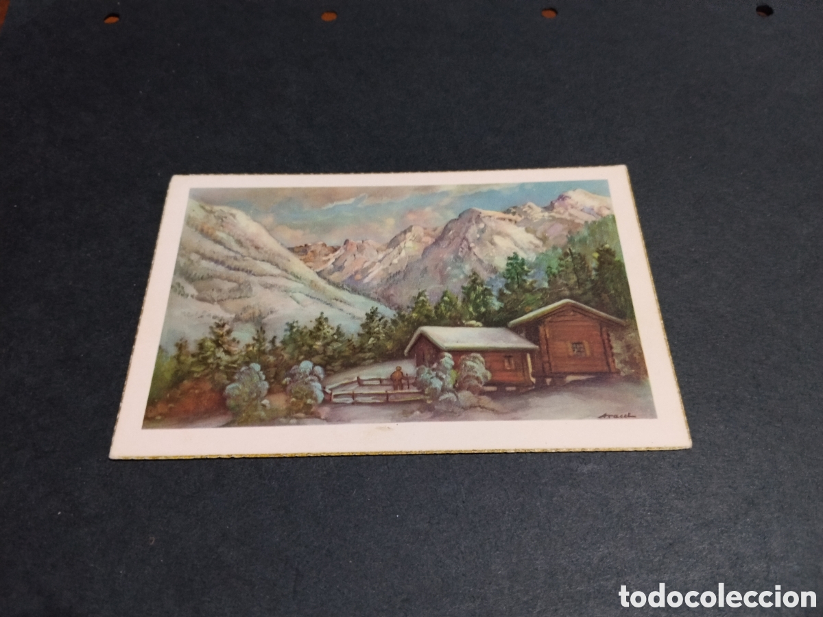 Postales: Postal dibujo Monta&ntilde;as nieve