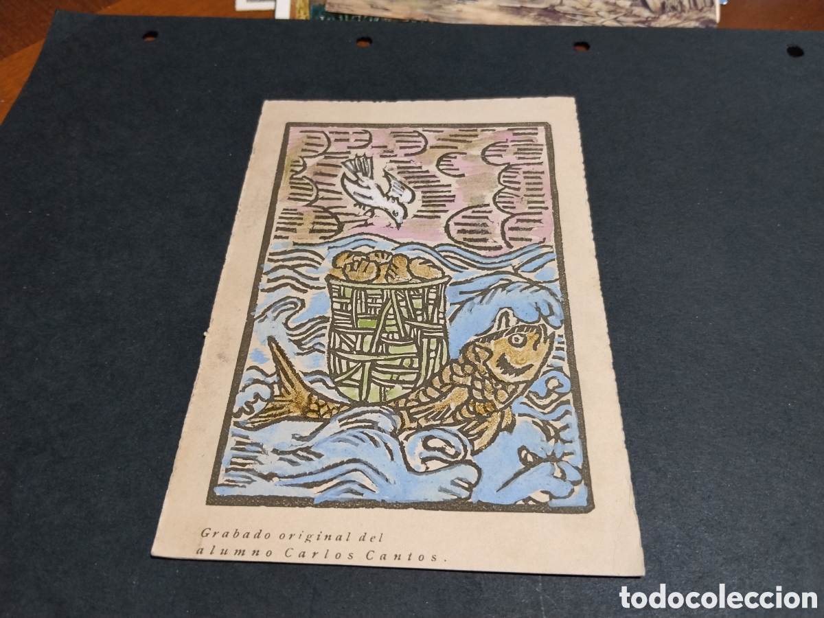 Postales: Postal invitaci&oacute;n Escuela del Mar Barcelona 1942