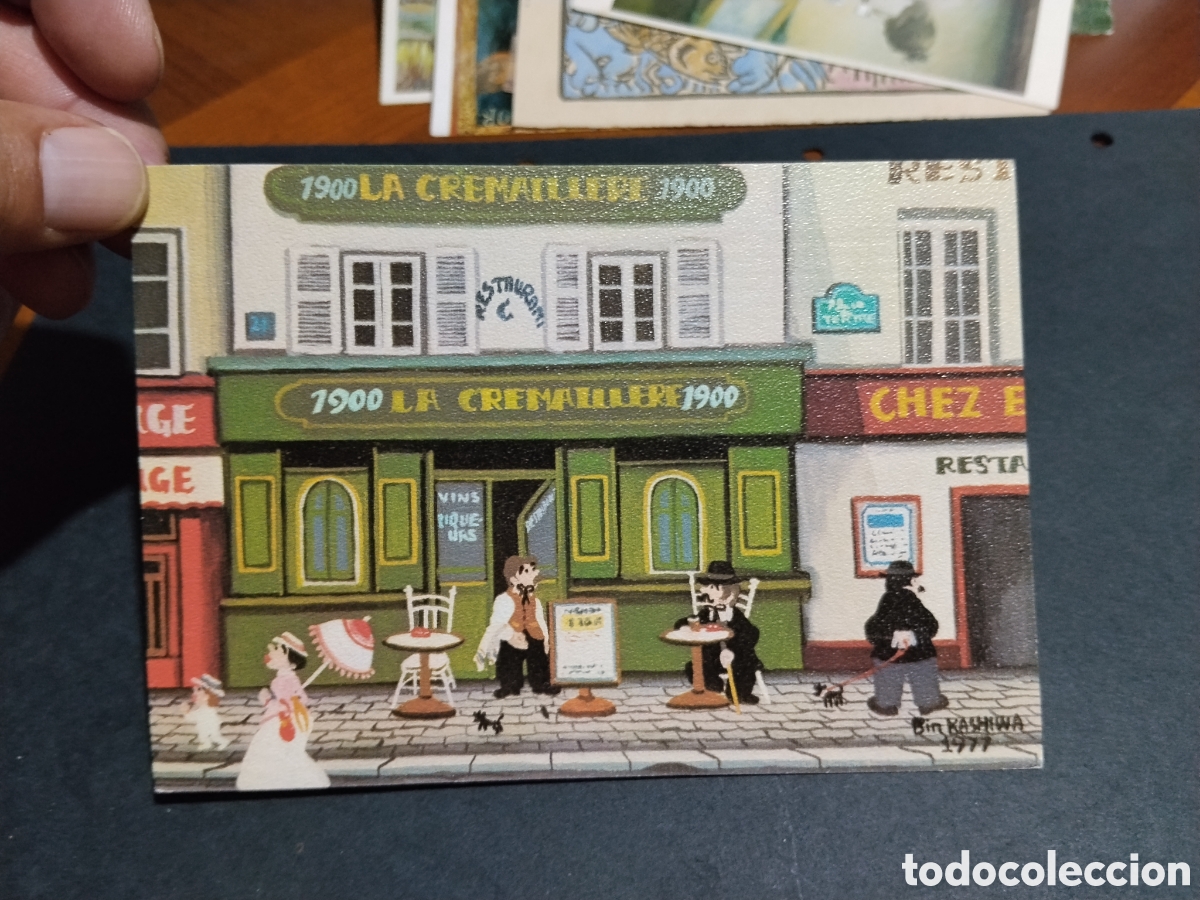 Postales: Postal dibujo Bin Kashiwa, place du teatre la cremaillere, restaurante 1900