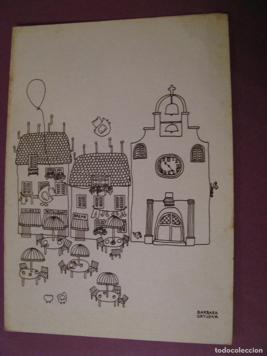 Postales: POSTAL DE LA ILUSTRACION BARBARA ORTUZAR. TEMATICA: MALAGA. GRAFICAS FUENGIROLA. 15X10,5 CM, DIPTICA