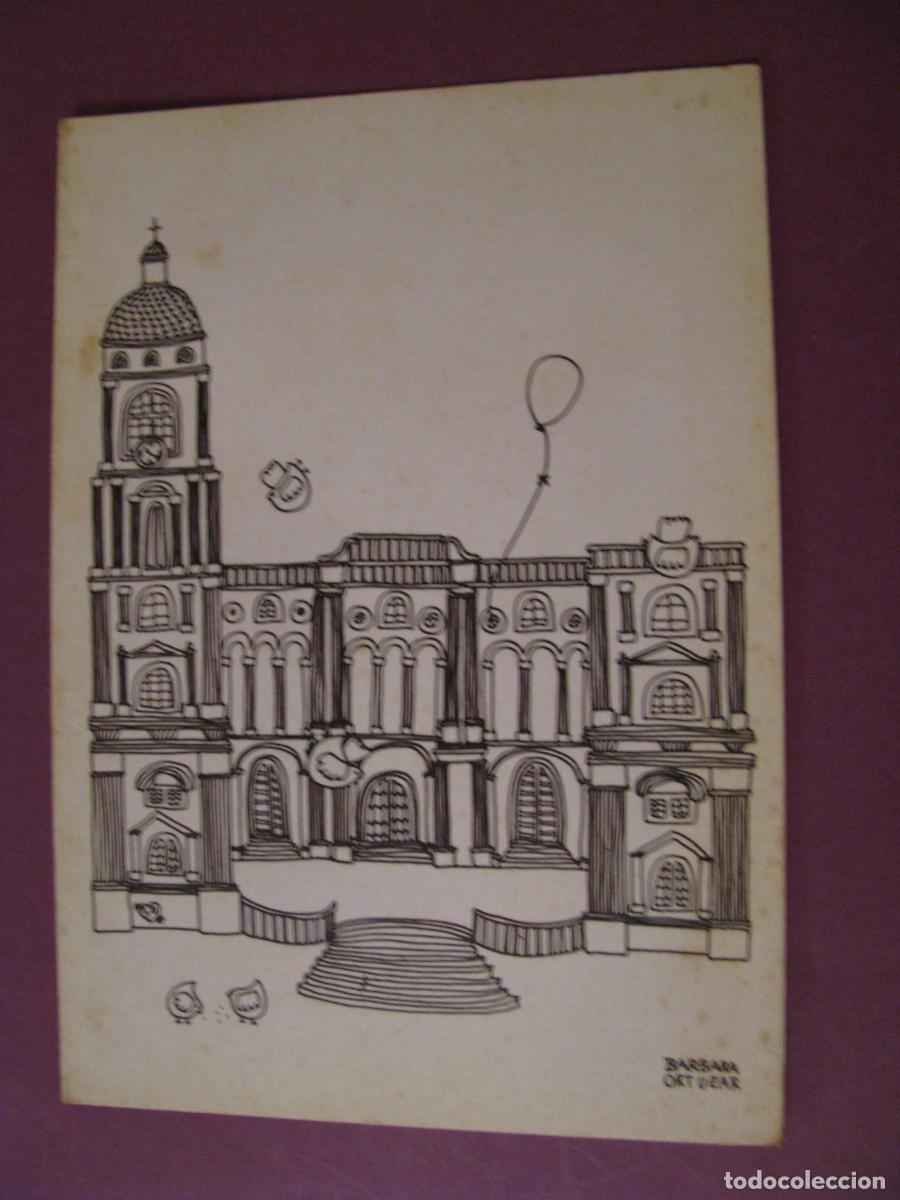 Postales: POSTAL DE LA ILUSTRACION BARBARA ORTUZAR. TEMATICA: MALAGA. GRAFICAS FUENGIROLA. 15X10,5 CM, DIPTICA