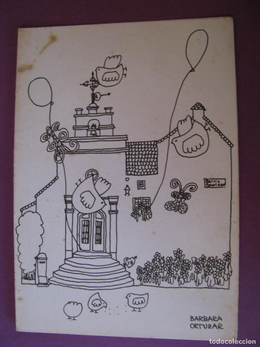 Postales: POSTAL DE LA ILUSTRACION BARBARA ORTUZAR. BARRIO SANTANA. GRAFICAS FUENGIROLA. 15X10,5 CM, DIPTICA