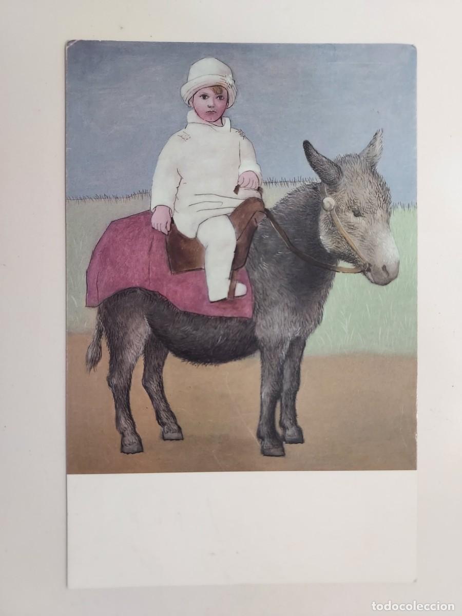 Postales: POSTAL PABLO PICASSO. PAUL CON DOS A&Ntilde;OS SOBRE UN ASNO. MUSEO PICASSO MALAGA. 2004. S/C