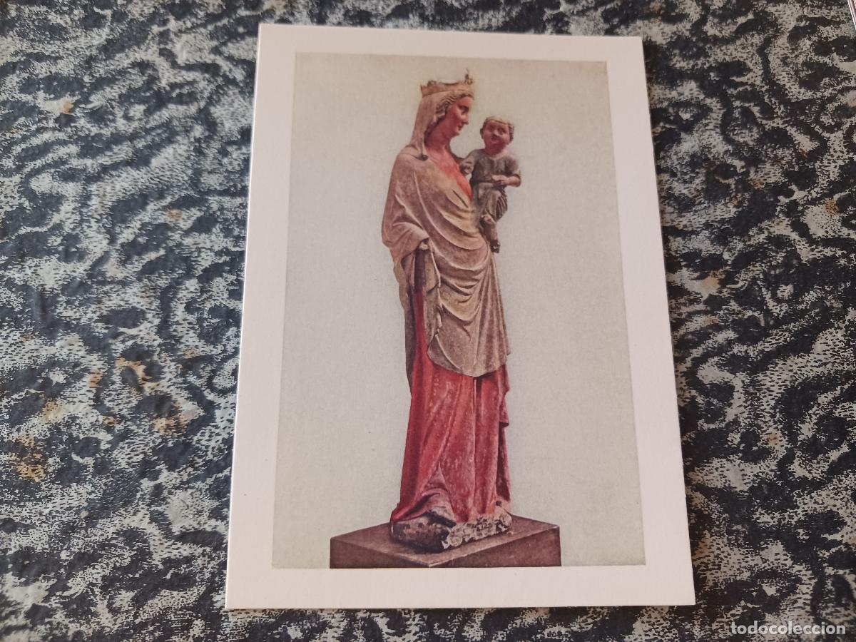 Postales: la virgen con el ni&ntilde;o, piedra pintada francesa, metropolitan museum