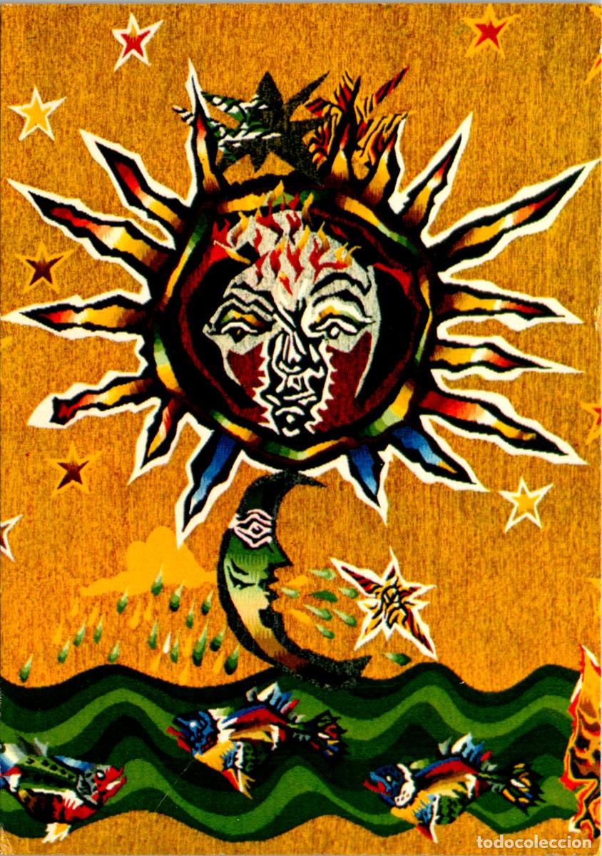 Postales: Jean Lur&ccedil;at - Tapisserie - Le Soleil et la Giboul&eacute;e - Tapiz - El sol y la lluvia - Postal- 147x104mm