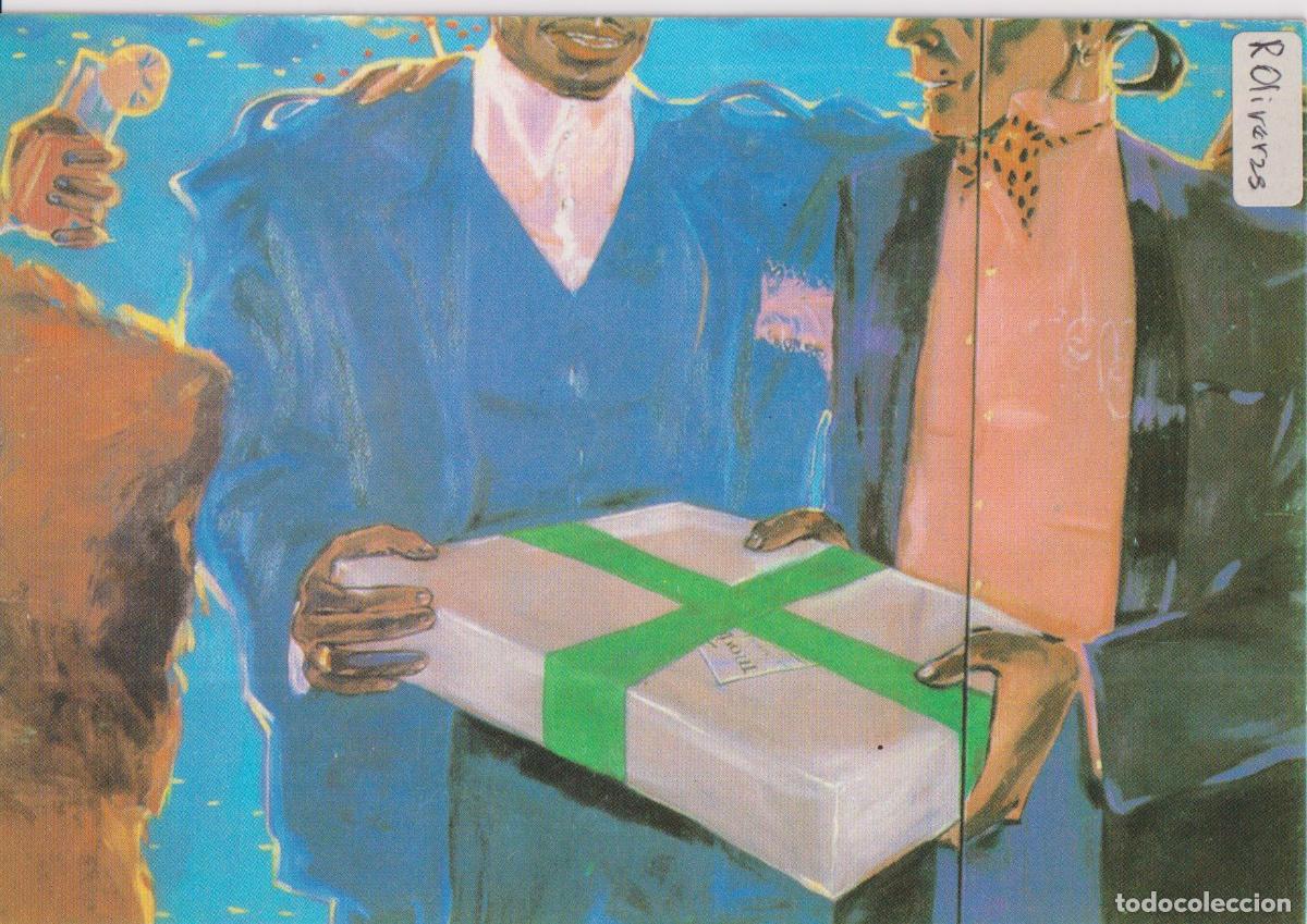 Postales: POSTAL DE LA OBRA DE ROSER OLIVERAS, FESTA SOBRE L'ASFALT (1986) &ndash; EDITA MODO &ndash; ESCRITA