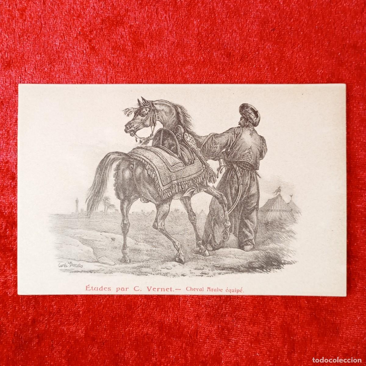 Postales: POSTAL - &Eacute;TUDES PAR C. VERNET - CHEVAL ARAVE &Eacute;QUIP&Eacute; - RAR&Iacute;SIMA / 1677