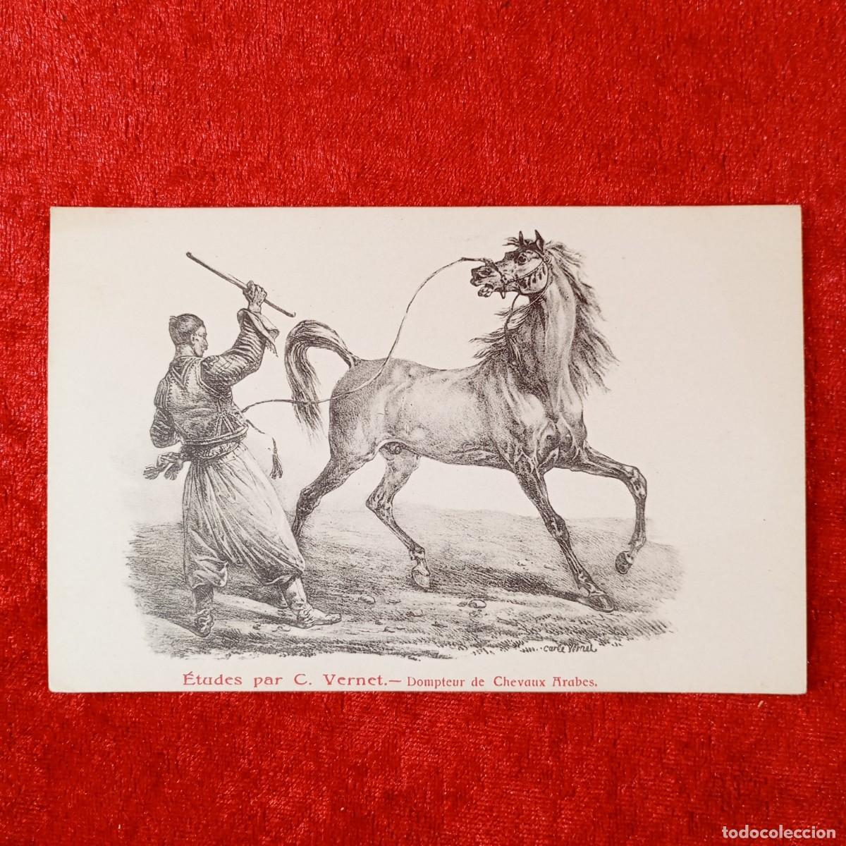Postales: POSTAL - &Eacute;TUDES PAR C. VERNET - DOMPTEUR DE CHEVAUX ARABES - RAR&Iacute;SIMA / 1678