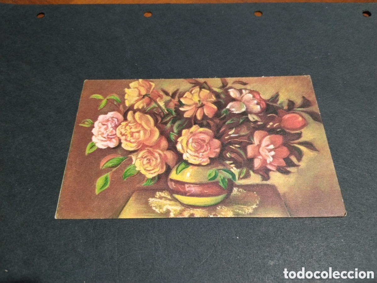 Postales: Postal arte dibujo jarr&oacute;n flores