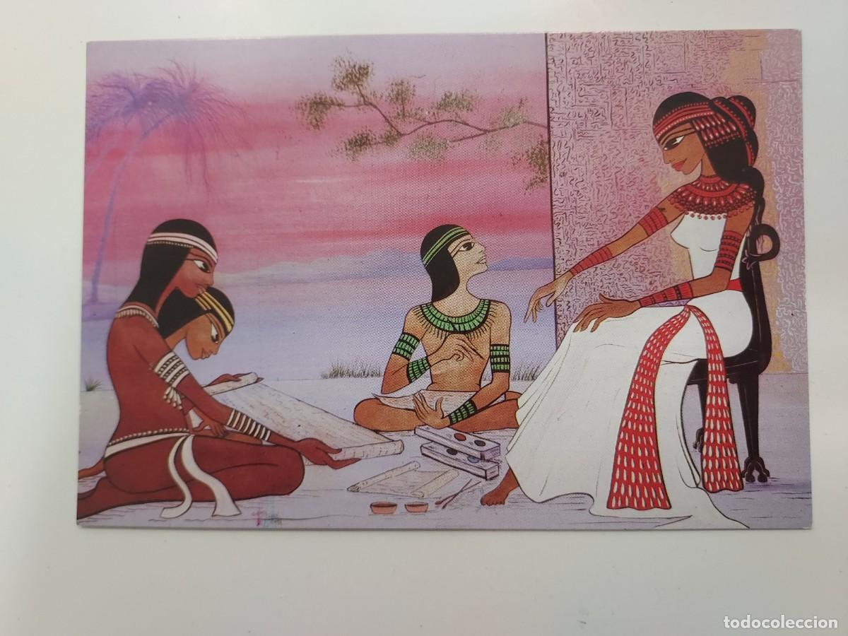 Postales: POSTAL EGIPTO EL CAIRO. Discussing Matters of the Estate with the Scribe de Amal Choucri Catta. S/C.