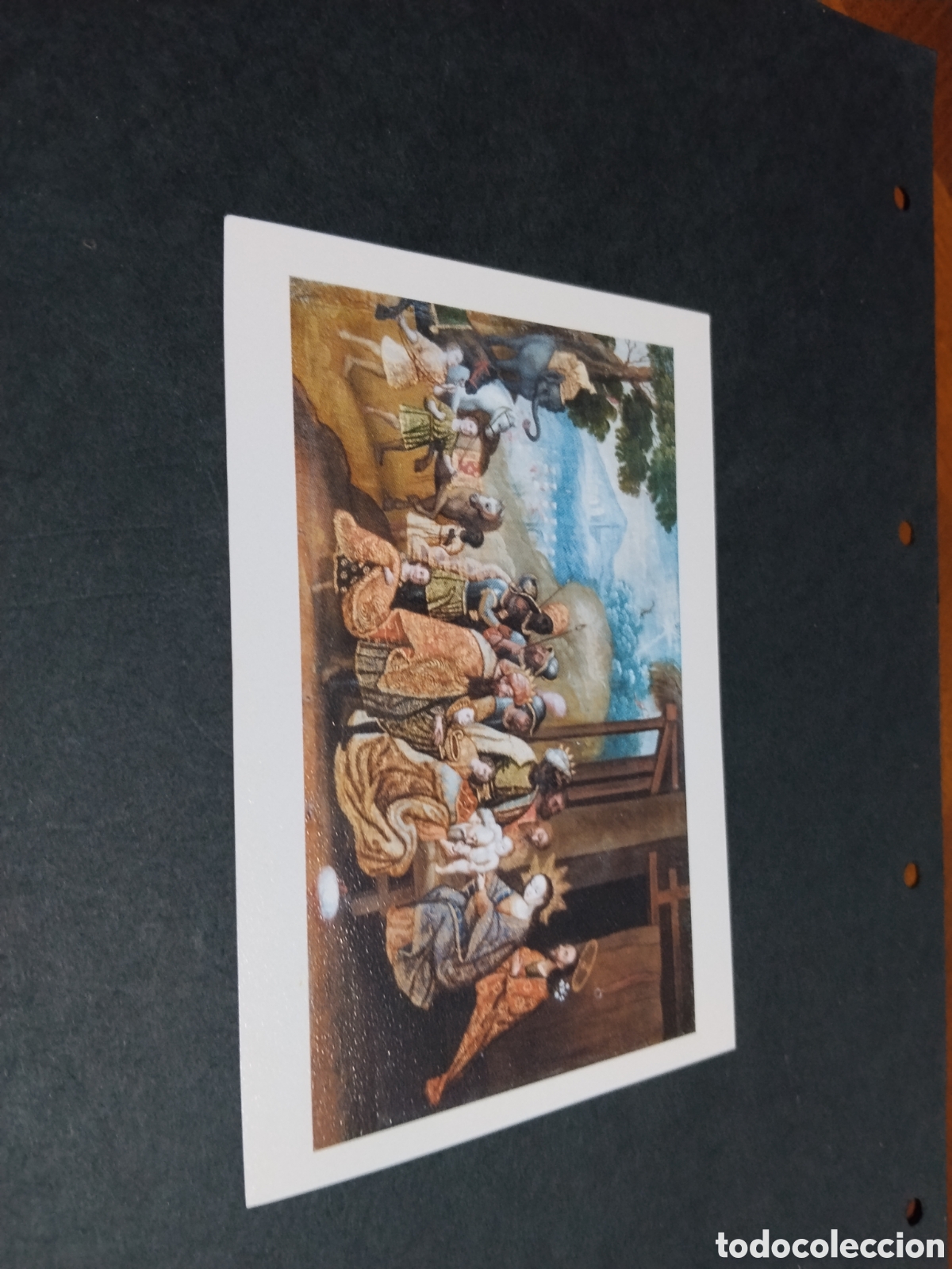Postales: Postal arte dibujo adoraci&oacute;n de los Reyes magos