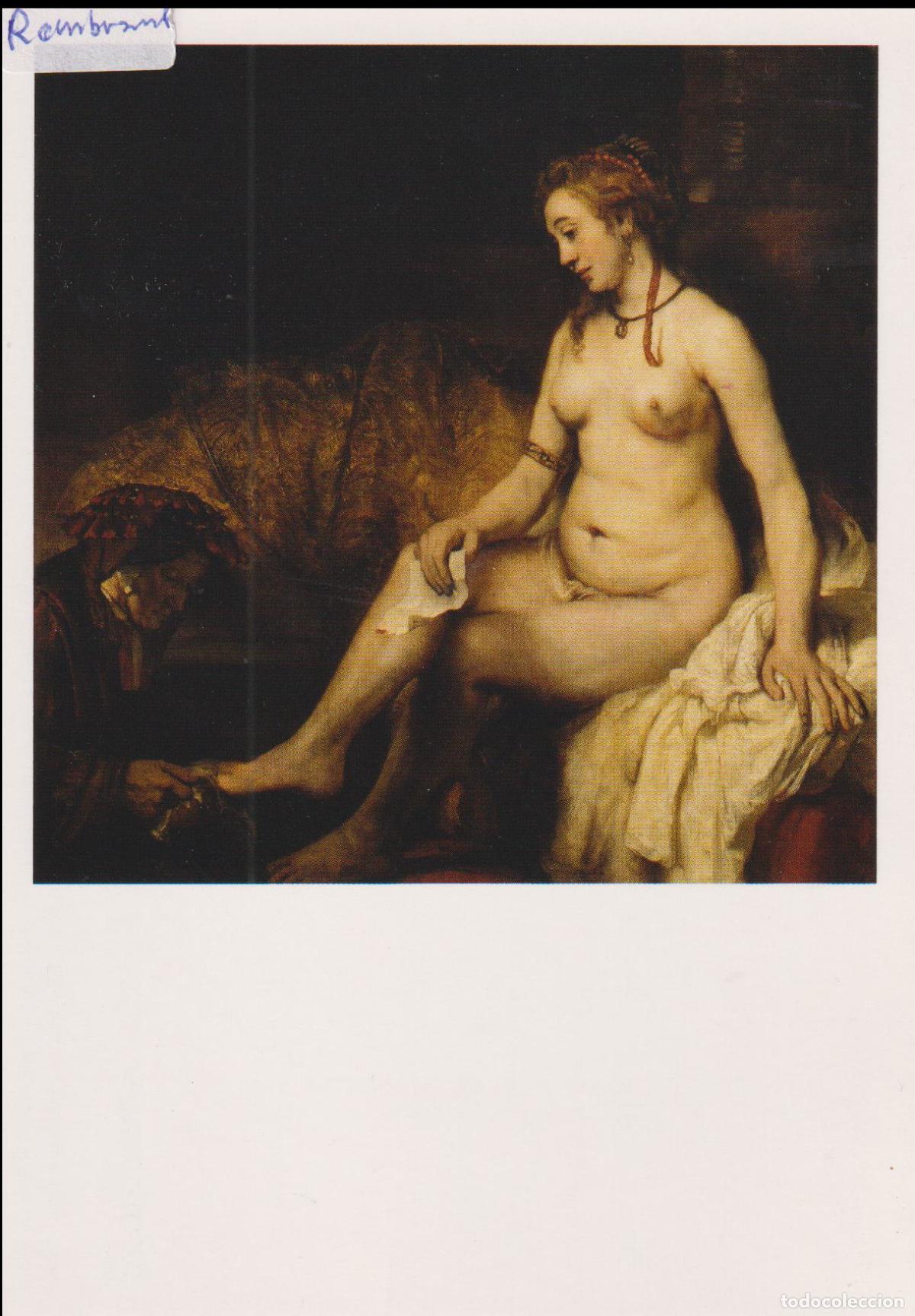 Postales: POSTAL DE LA OBRA DE REMBRANDT, BETSAB&Eacute; (1654) &ndash; MUSEO NACIONAL DEL PRADO &ndash; S/C