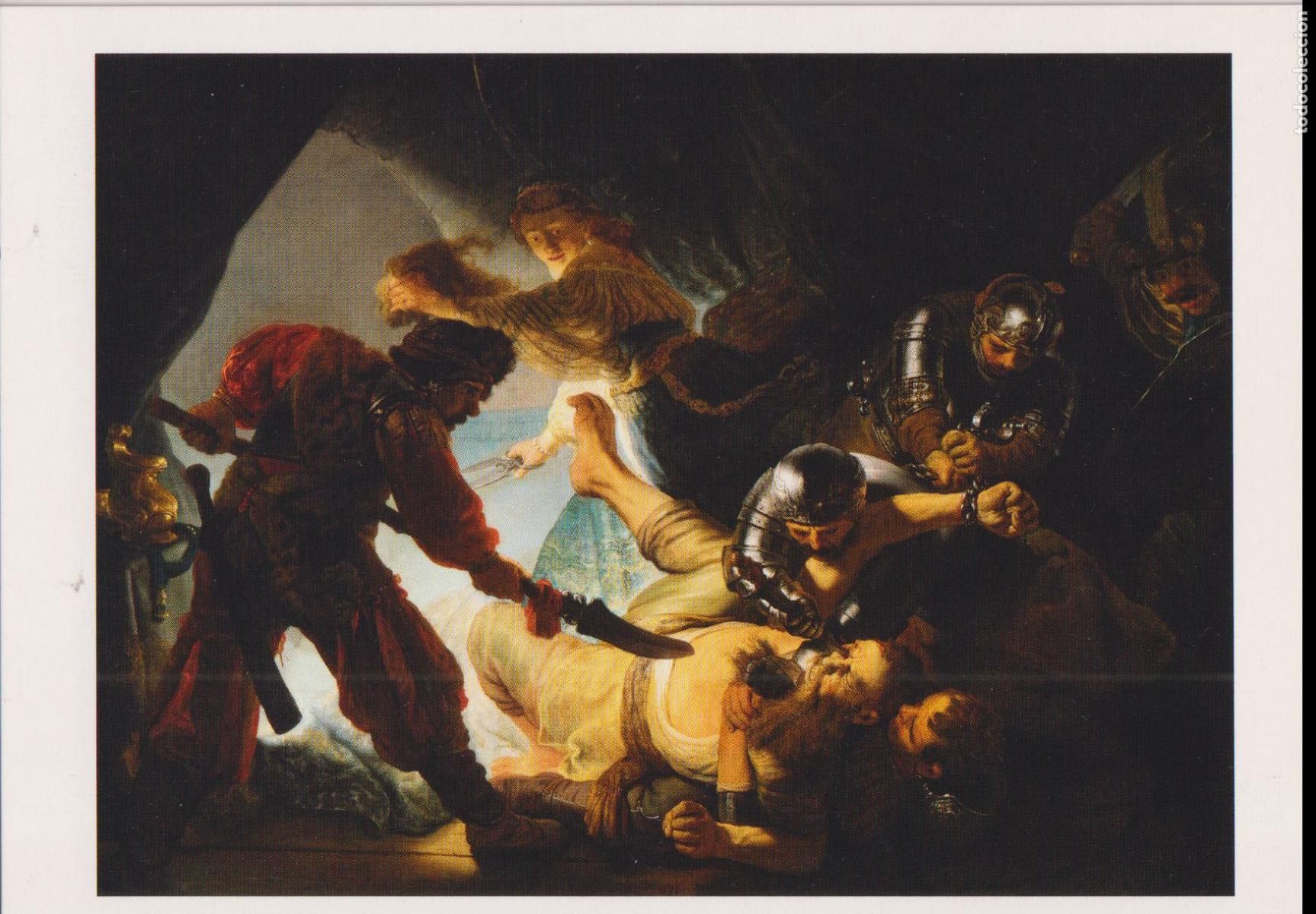 Postales: POSTAL DE LA OBRA DE REMBRANDT, SANS&Oacute;N Y DALILA (1636) &ndash; MUSEO NACIONAL DEL PRADO &ndash; S/C
